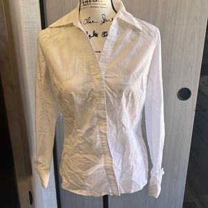 White button down dress top